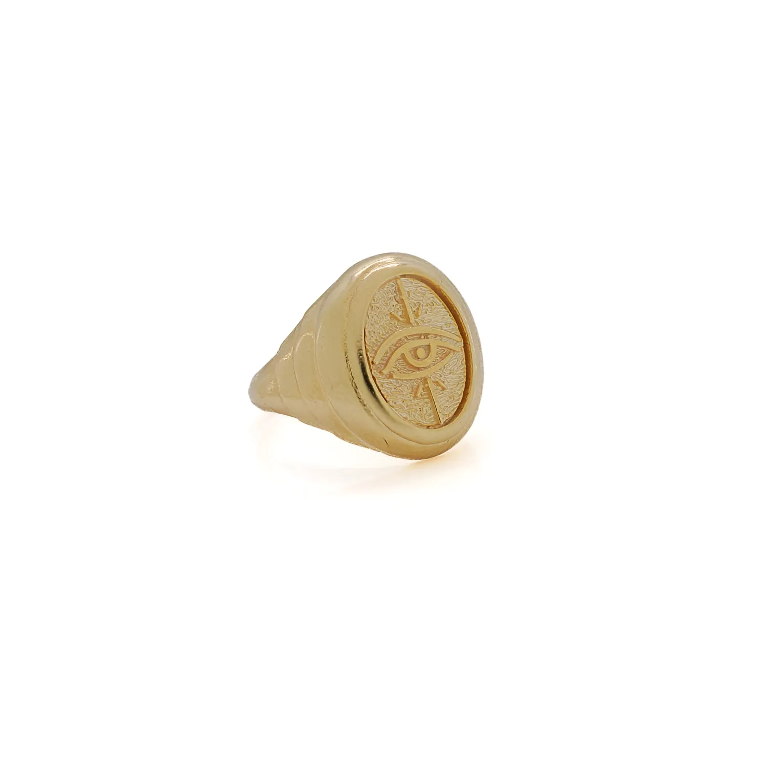 Gold Vermeil Evil Eye Signet Adjustable Ring