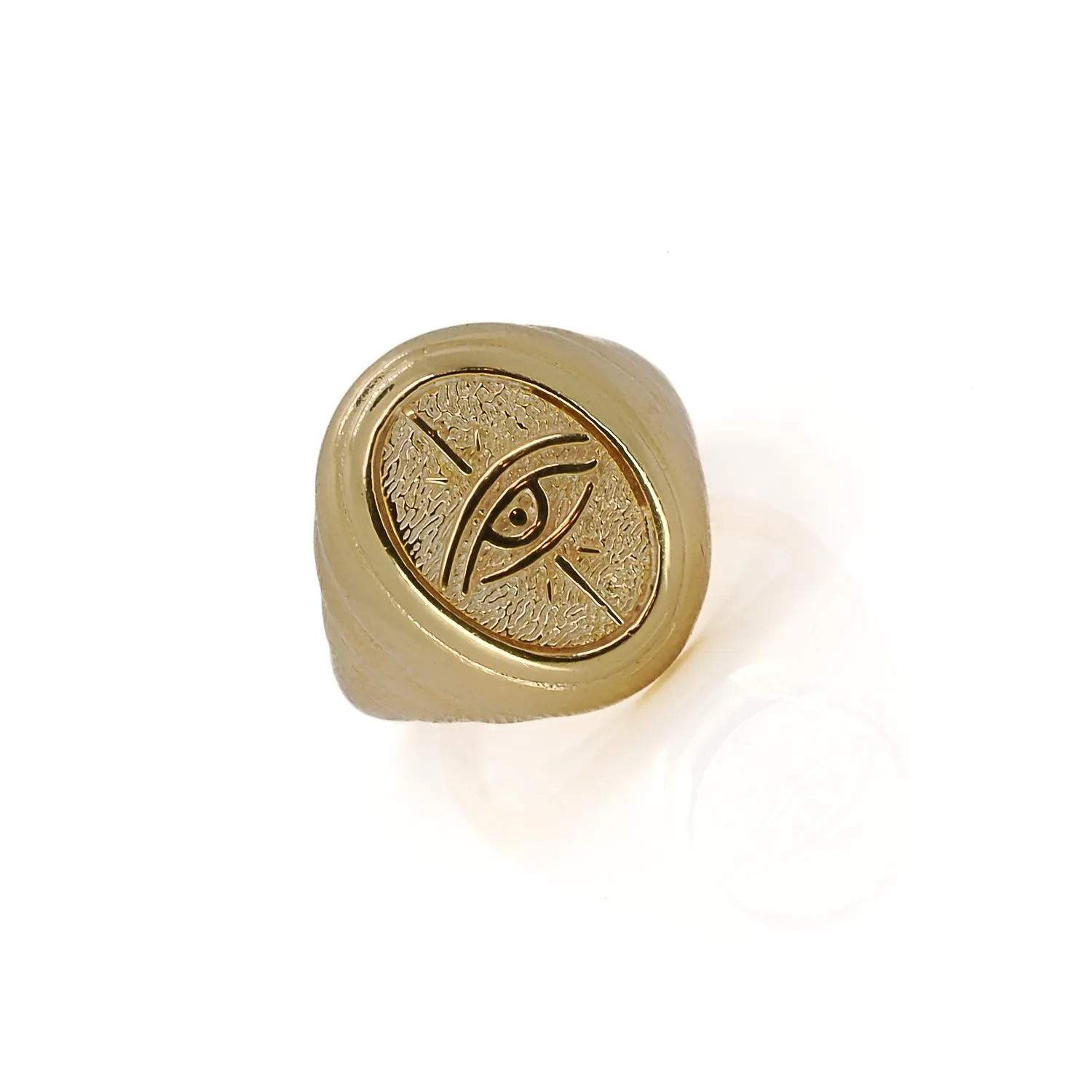 Gold Vermeil Evil Eye Signet Adjustable Ring