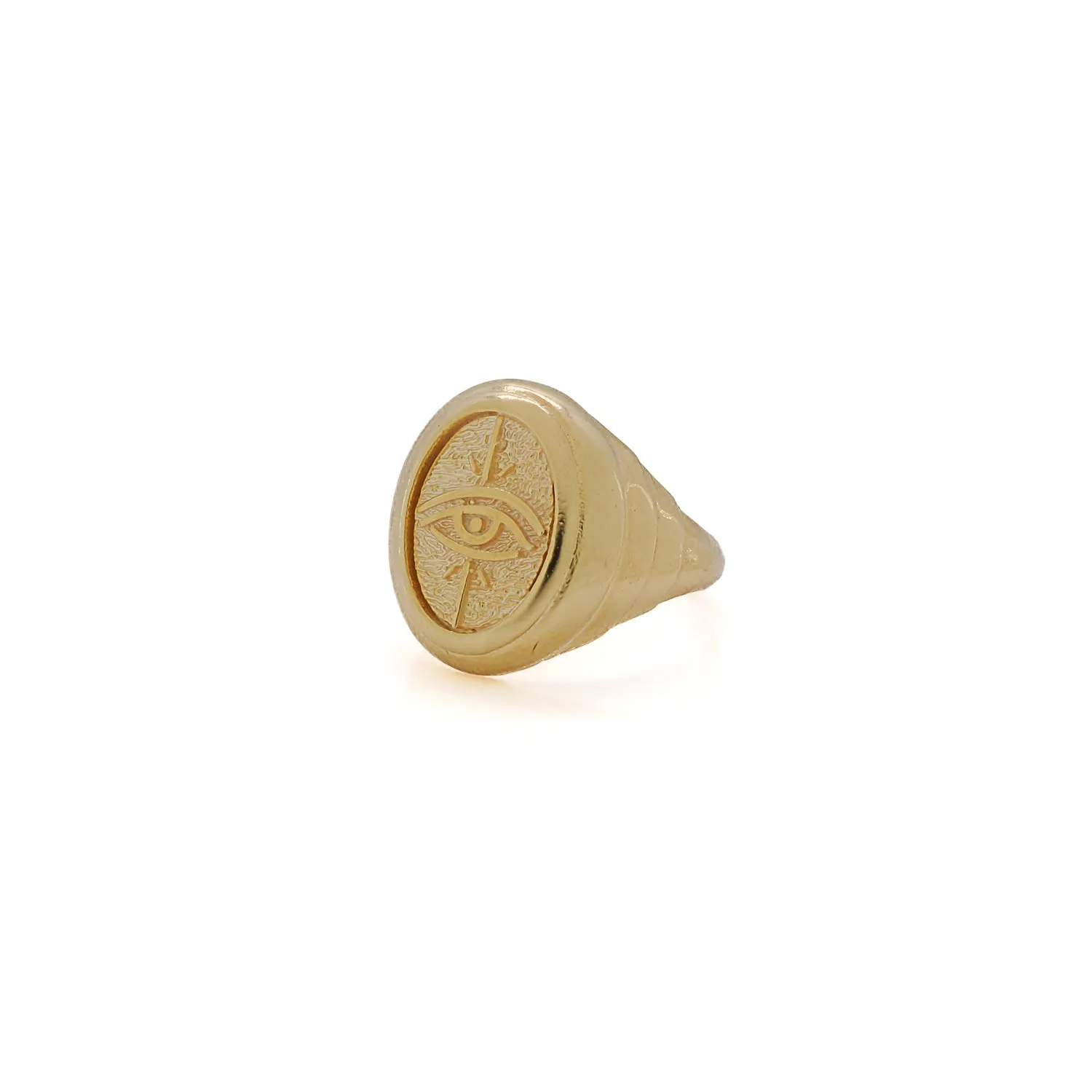 Gold Vermeil Evil Eye Signet Adjustable Ring
