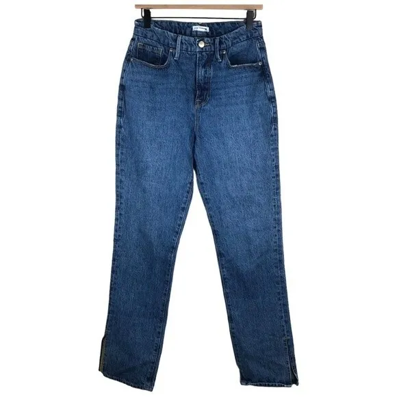 Good American Good Boy Slit Hem Jeans Size 4 28