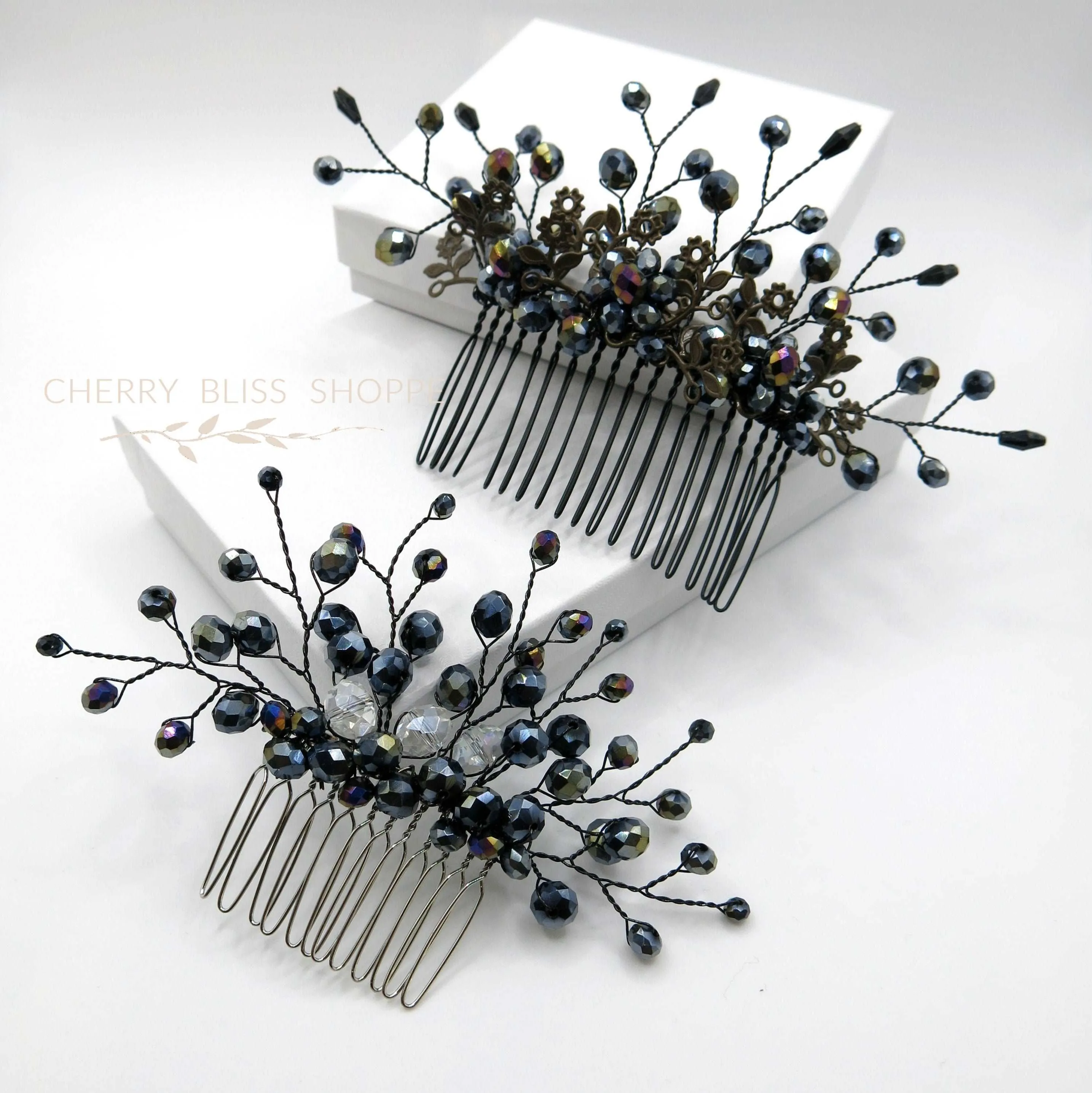 Gothic Style Black Hair Comb, Gun Metal Hair Piece, Halloween Vampire Cosplay Hairpin Headpiece