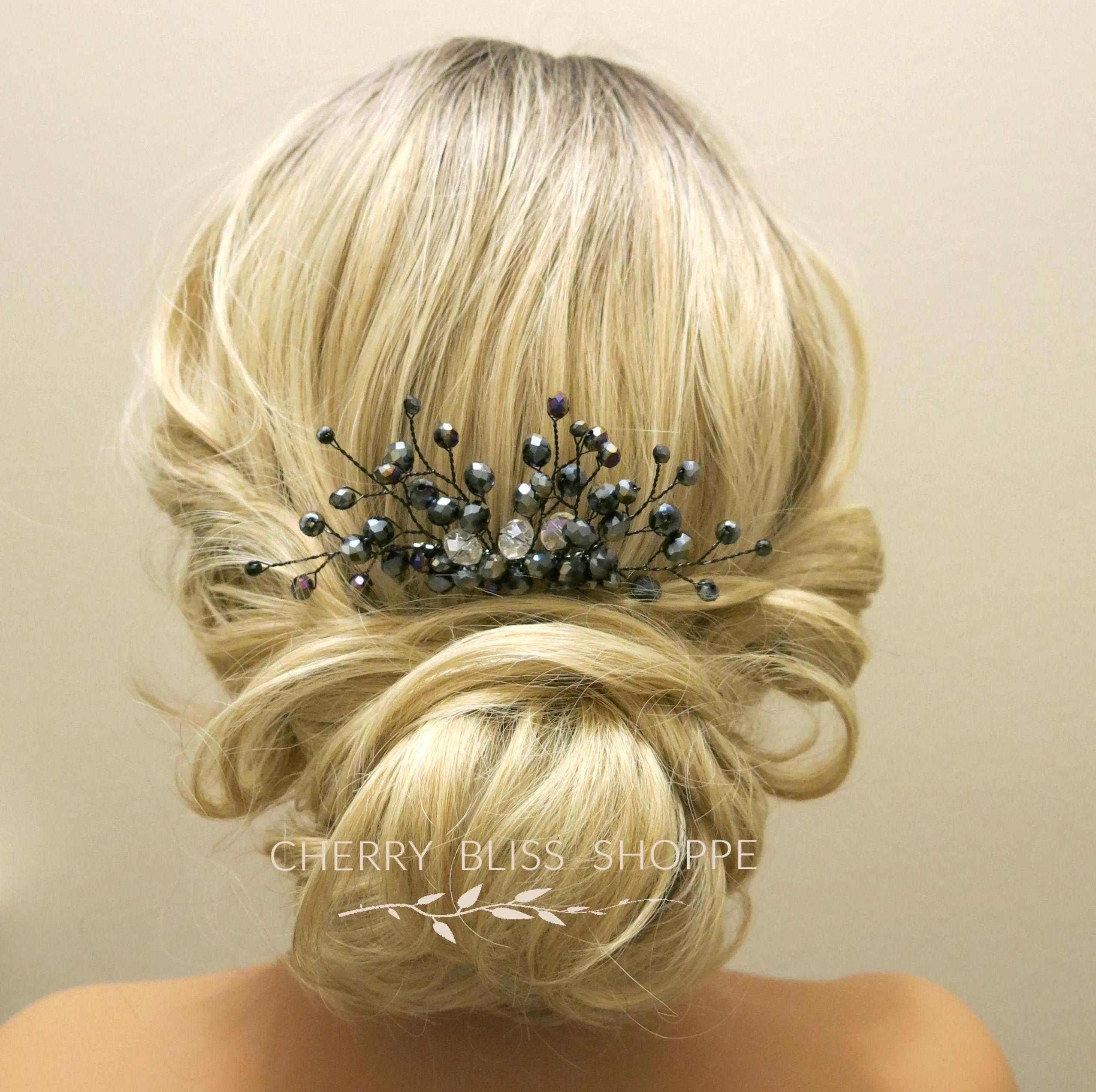 Gothic Style Black Hair Comb, Gun Metal Hair Piece, Halloween Vampire Cosplay Hairpin Headpiece