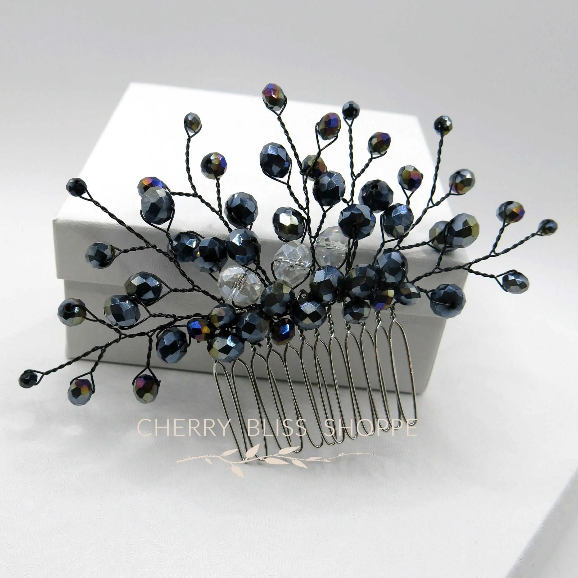 Gothic Style Black Hair Comb, Gun Metal Hair Piece, Halloween Vampire Cosplay Hairpin Headpiece