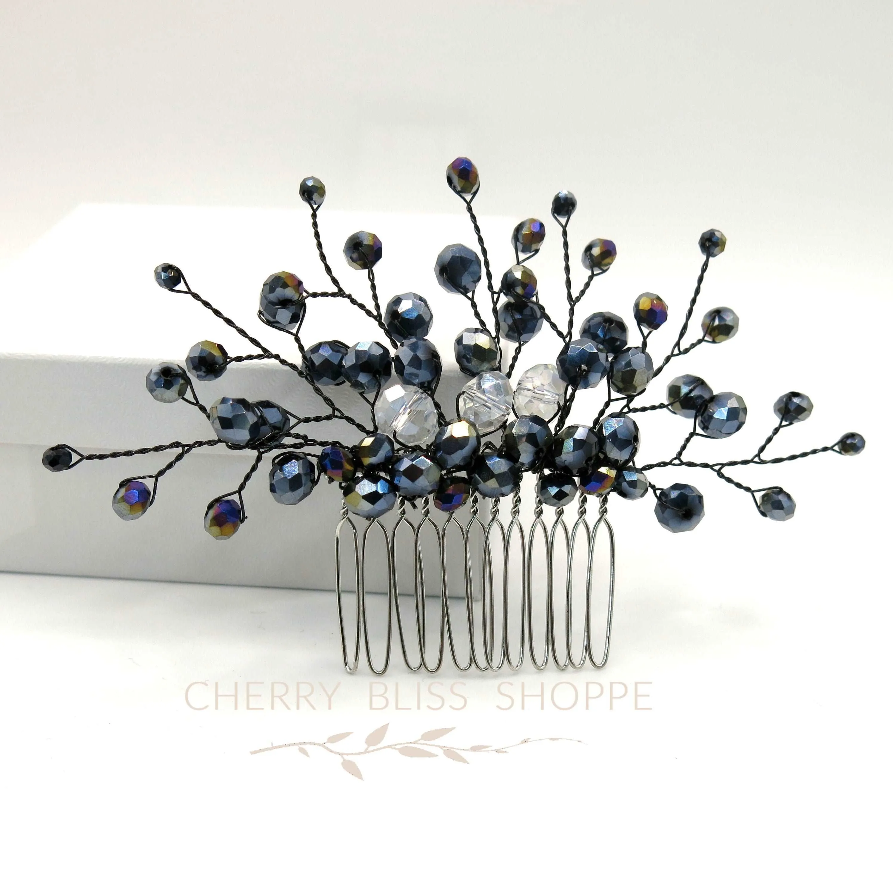 Gothic Style Black Hair Comb, Gun Metal Hair Piece, Halloween Vampire Cosplay Hairpin Headpiece