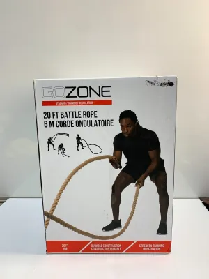 GoZone 6m Wave Rope - Natural/Black With Rubberized Handle