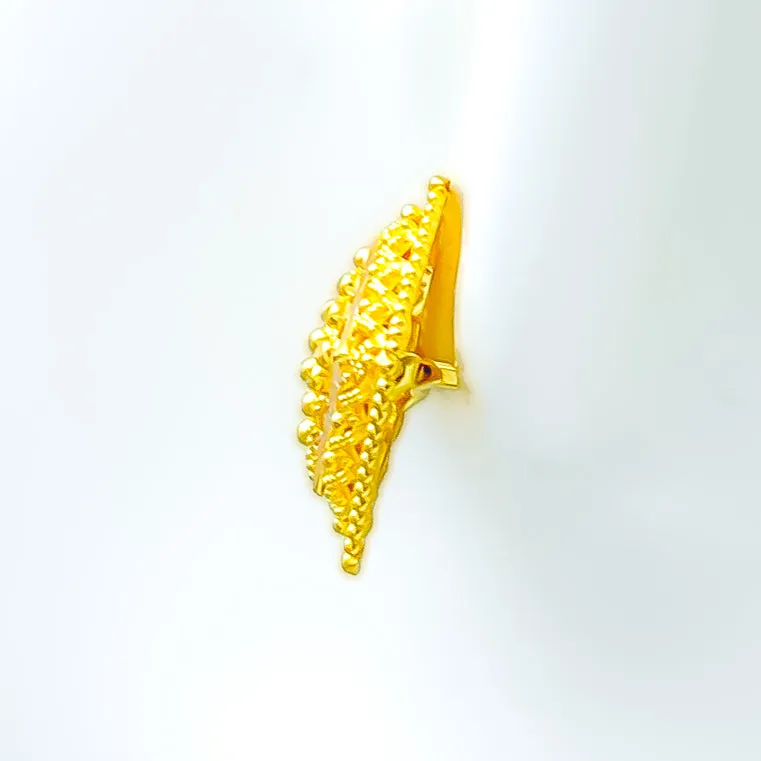 Graceful Beaded Square 22k Gold Earrings