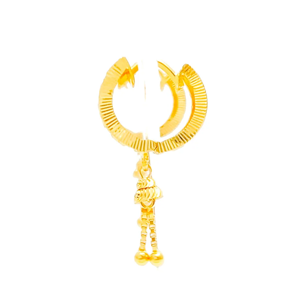 Graceful Hanging 22k Gold Earrings