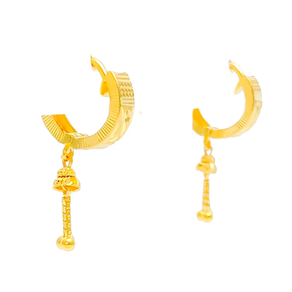 Graceful Hanging 22k Gold Earrings