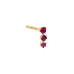Graduated Bar Stud Earring 14K