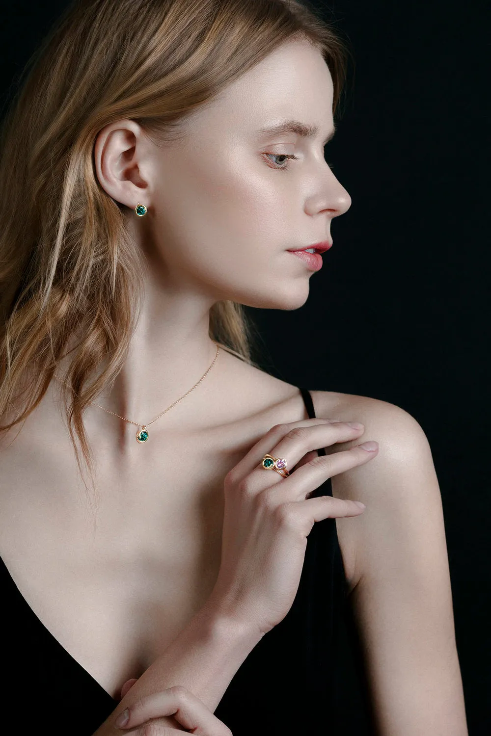 Green Topaz Scroll Ring