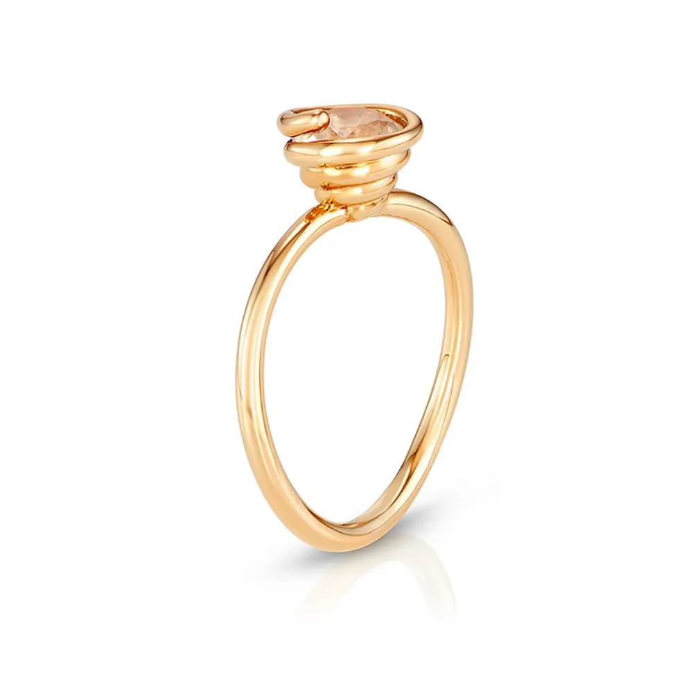 Green Topaz Scroll Ring