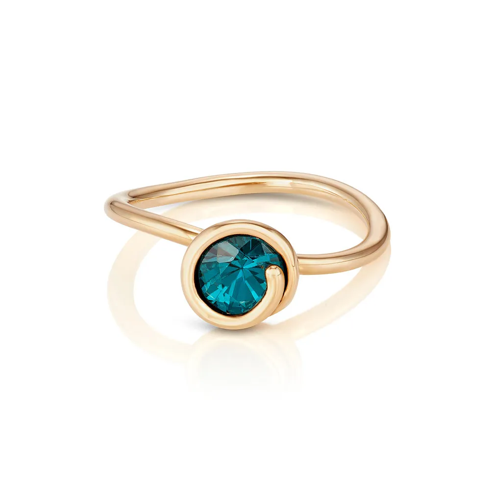 Green Topaz Scroll Ring