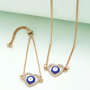 Heart Evil Eye Jewellery Set