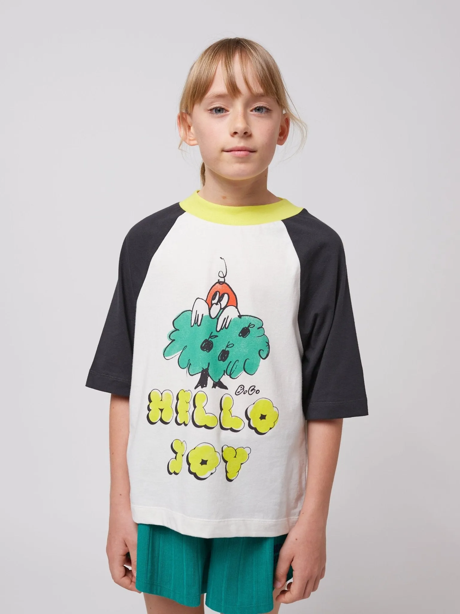 Hello Joy Raglan Sleeves Tee by Bobo Choses