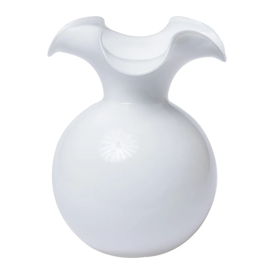 Hibiscus Medium Fluted Vase - White