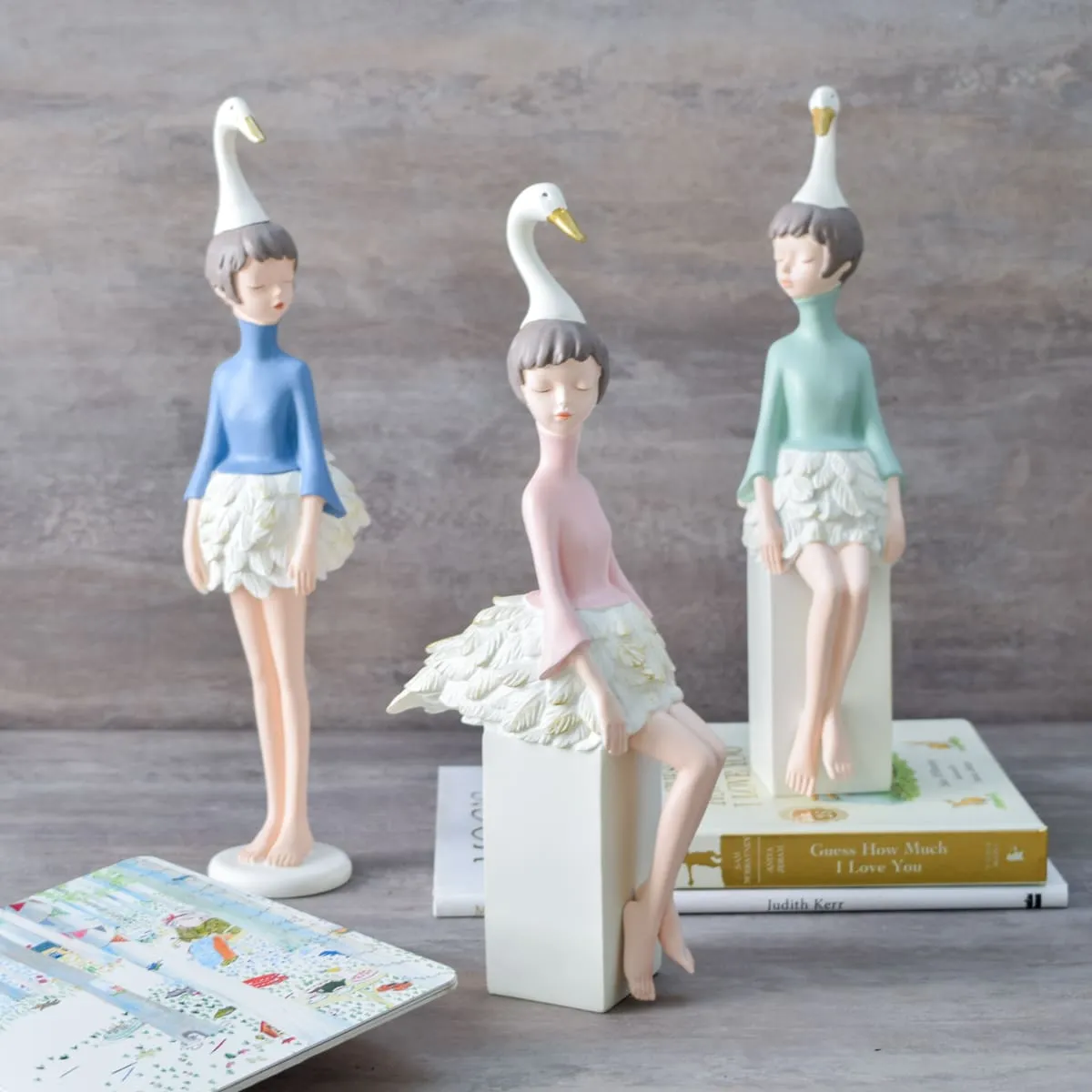 Home Artisan Isabella Swan Girl Sculpture - Pink