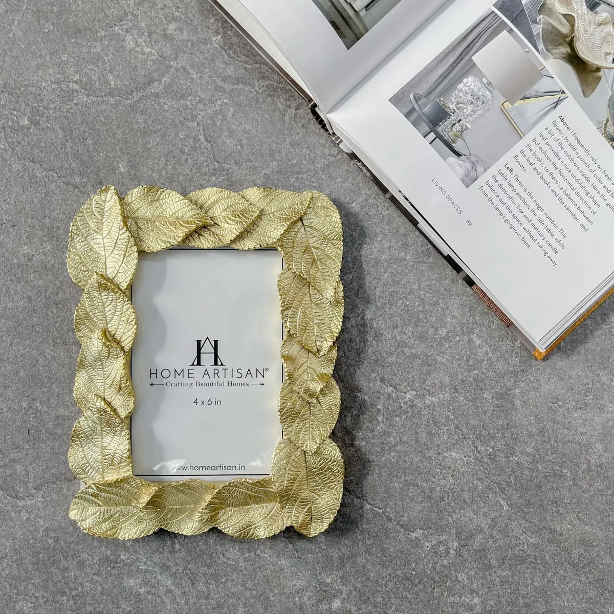 Home Artisan Livie Golden Leaf Photo Frame (4x6)