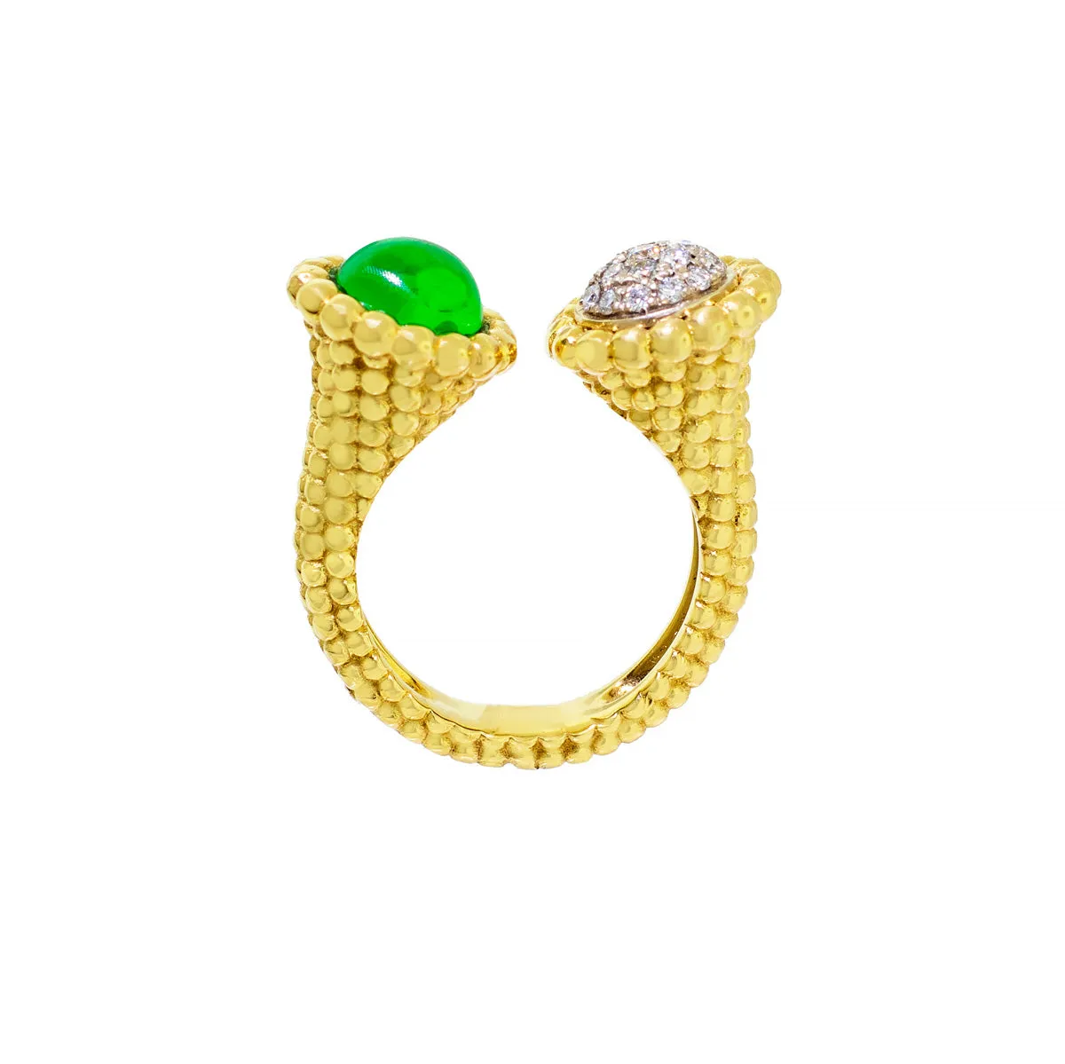 Italian Designer Fashion Ring - 18K Yellow Gold - Diamond: 0.85ct