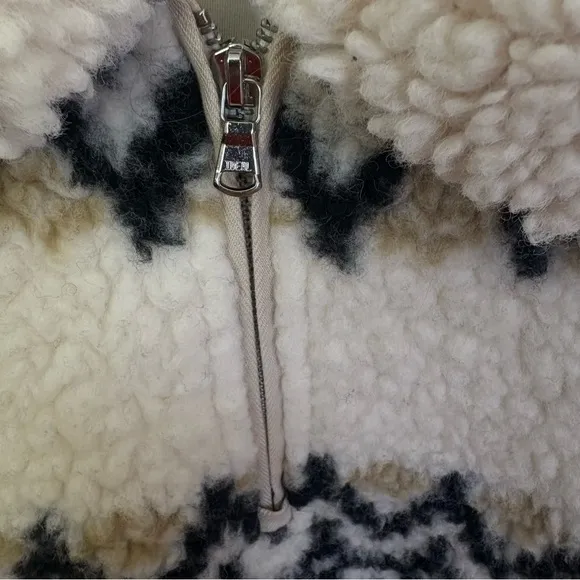 J. Crew Jacquard-print Sherpa half-zip fleece pullover Nordic Jacquard Medium