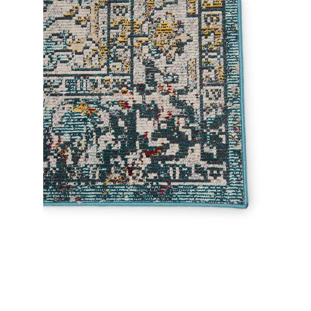 Jaipur Peridot Rugs - Colonial Blue/White Swan