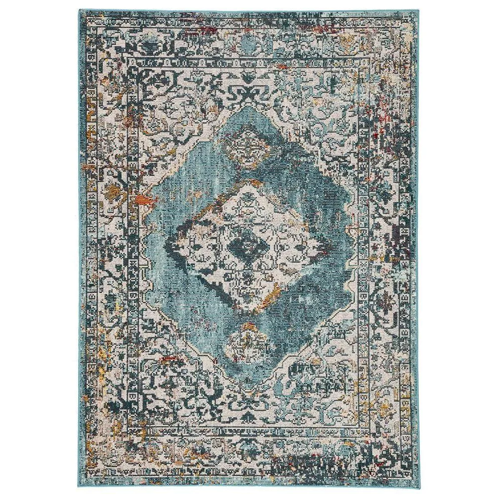 Jaipur Peridot Rugs - Colonial Blue/White Swan
