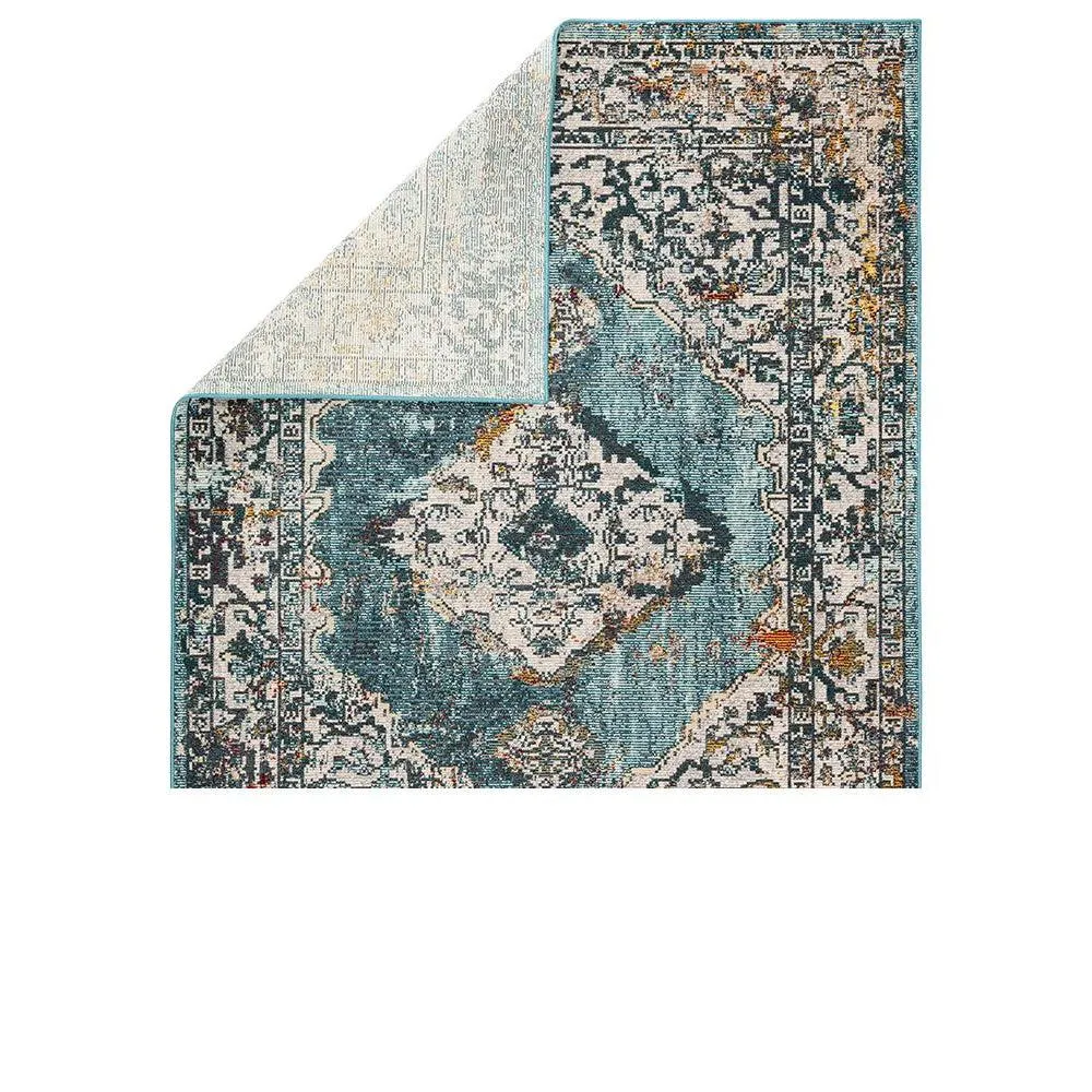 Jaipur Peridot Rugs - Colonial Blue/White Swan