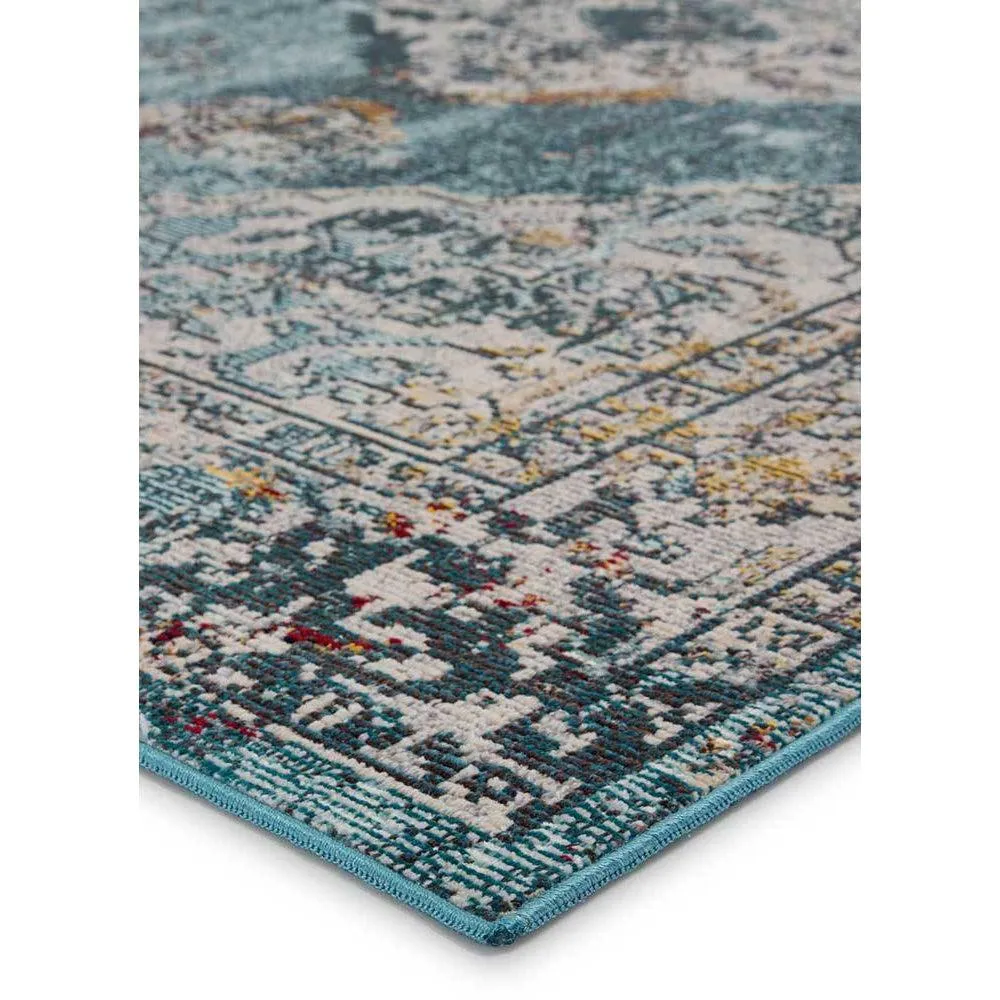 Jaipur Peridot Rugs - Colonial Blue/White Swan