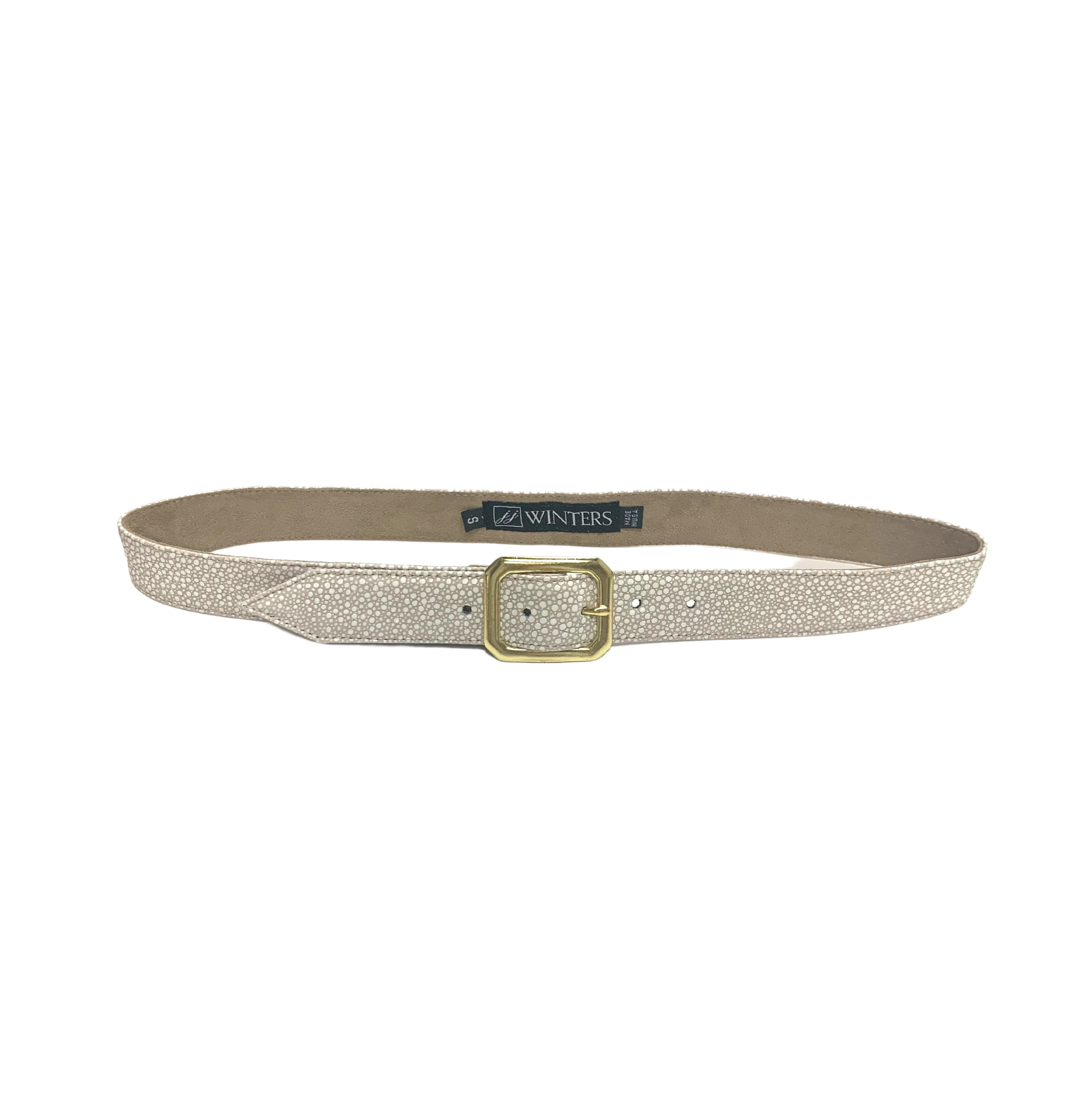 JJ Winters Belt - Mini Kylie Taupe Stingray / Gold