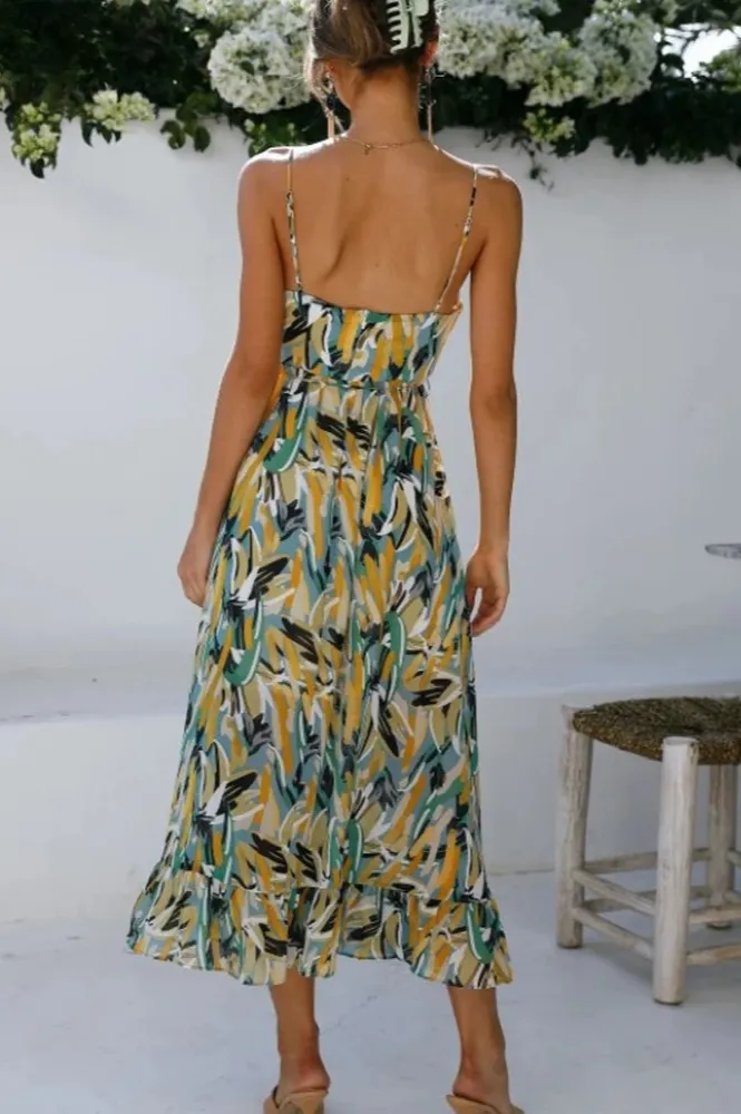 Kaye | Fashionable midi dress in vibrant colors for women