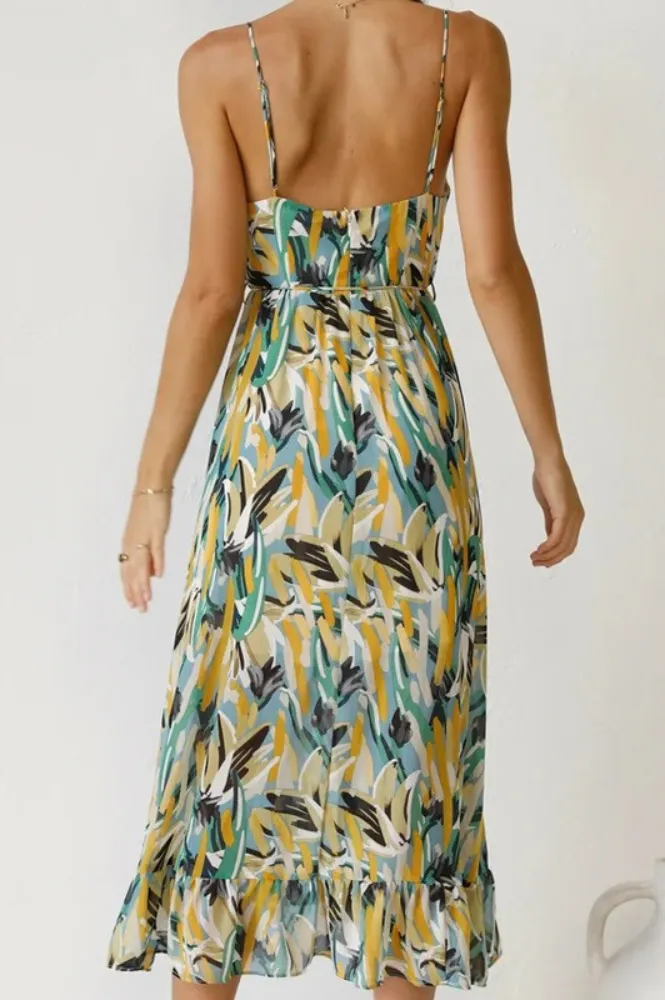 Kaye | Fashionable midi dress in vibrant colors for women