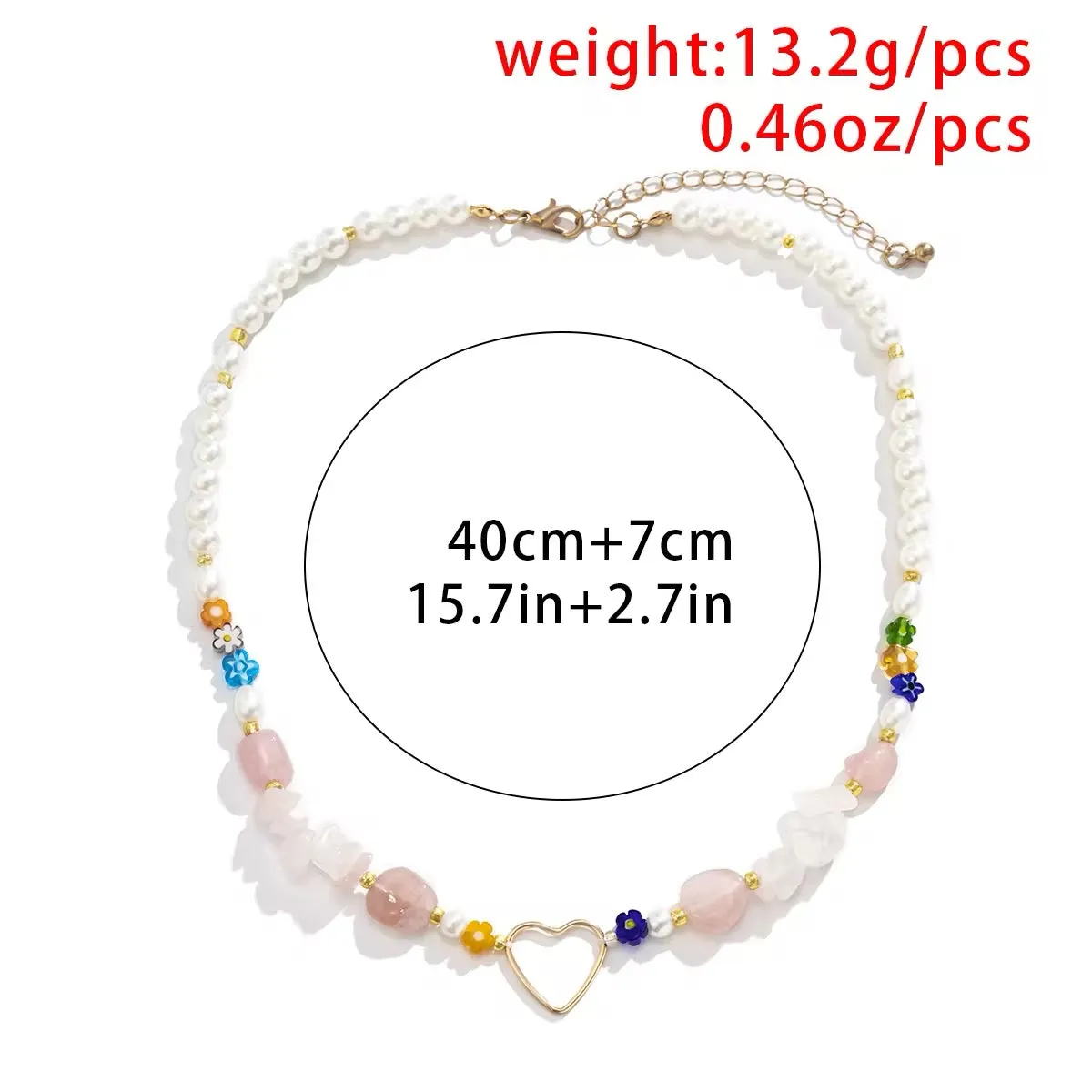 Korean Minimalist Heart Irregular Stone Necklace