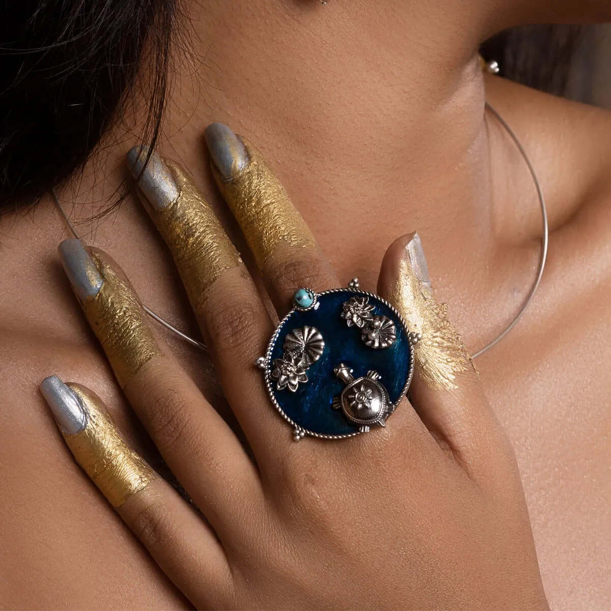 Kurma vihar Silver Finger Ring