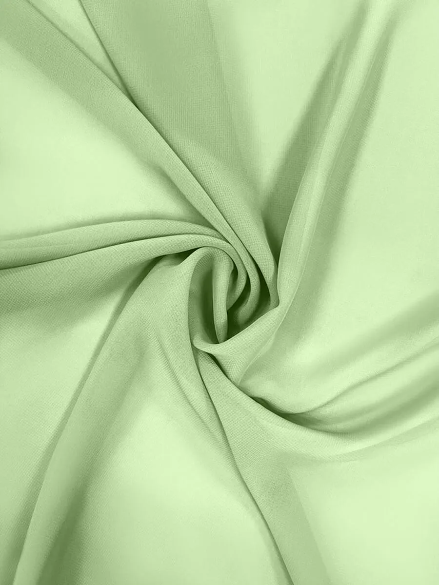 Light Green Chiffon Fabric By The 1/2 Yard