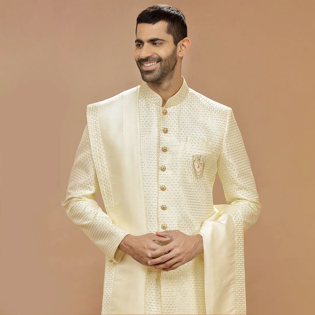 Light Lemon Indo Western With Dupatta