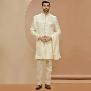 Light Lemon Indo Western With Dupatta