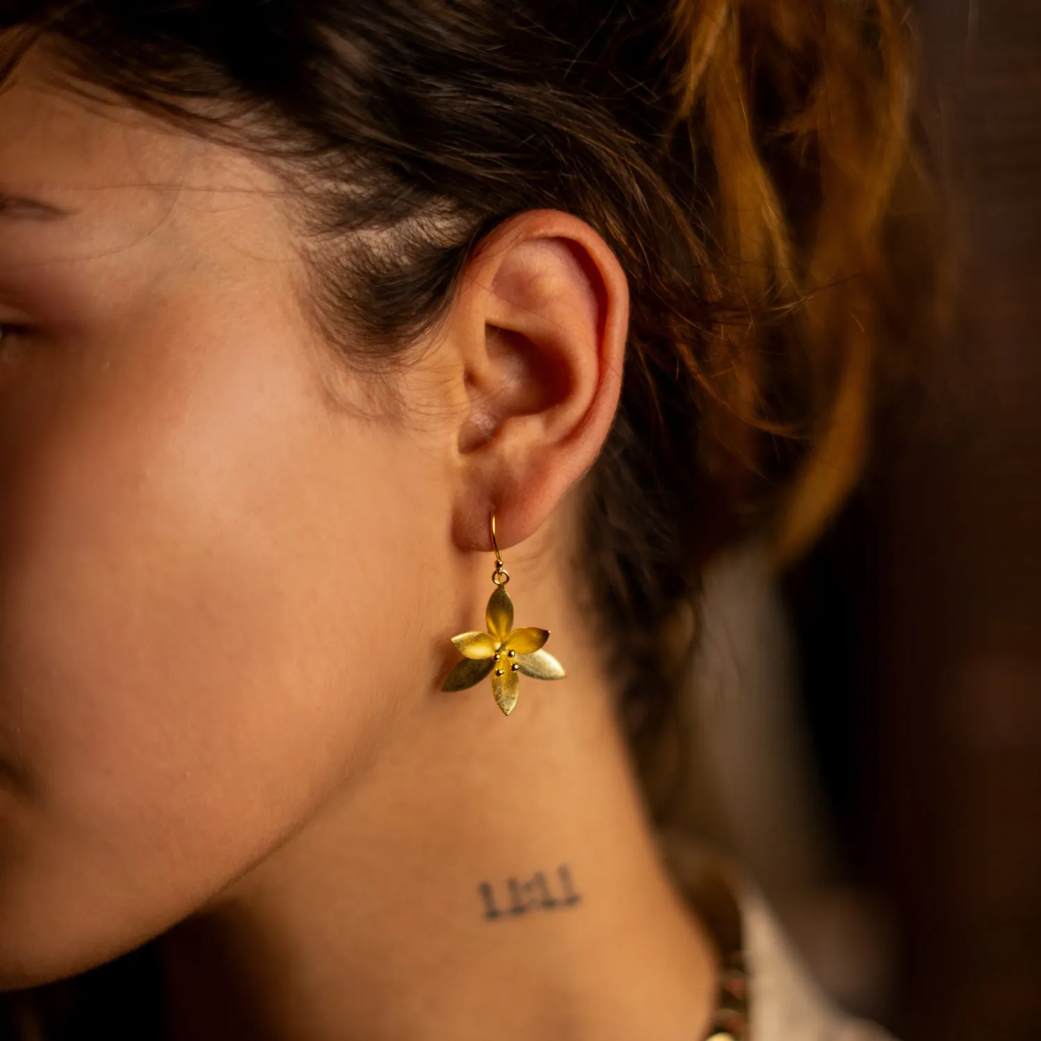 Lotus Blossom Gold Vermeil Earrings