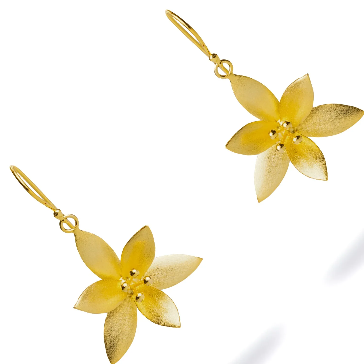 Lotus Blossom Gold Vermeil Earrings