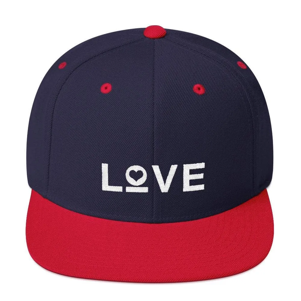 Love Snapback Hat with Flat Brim
