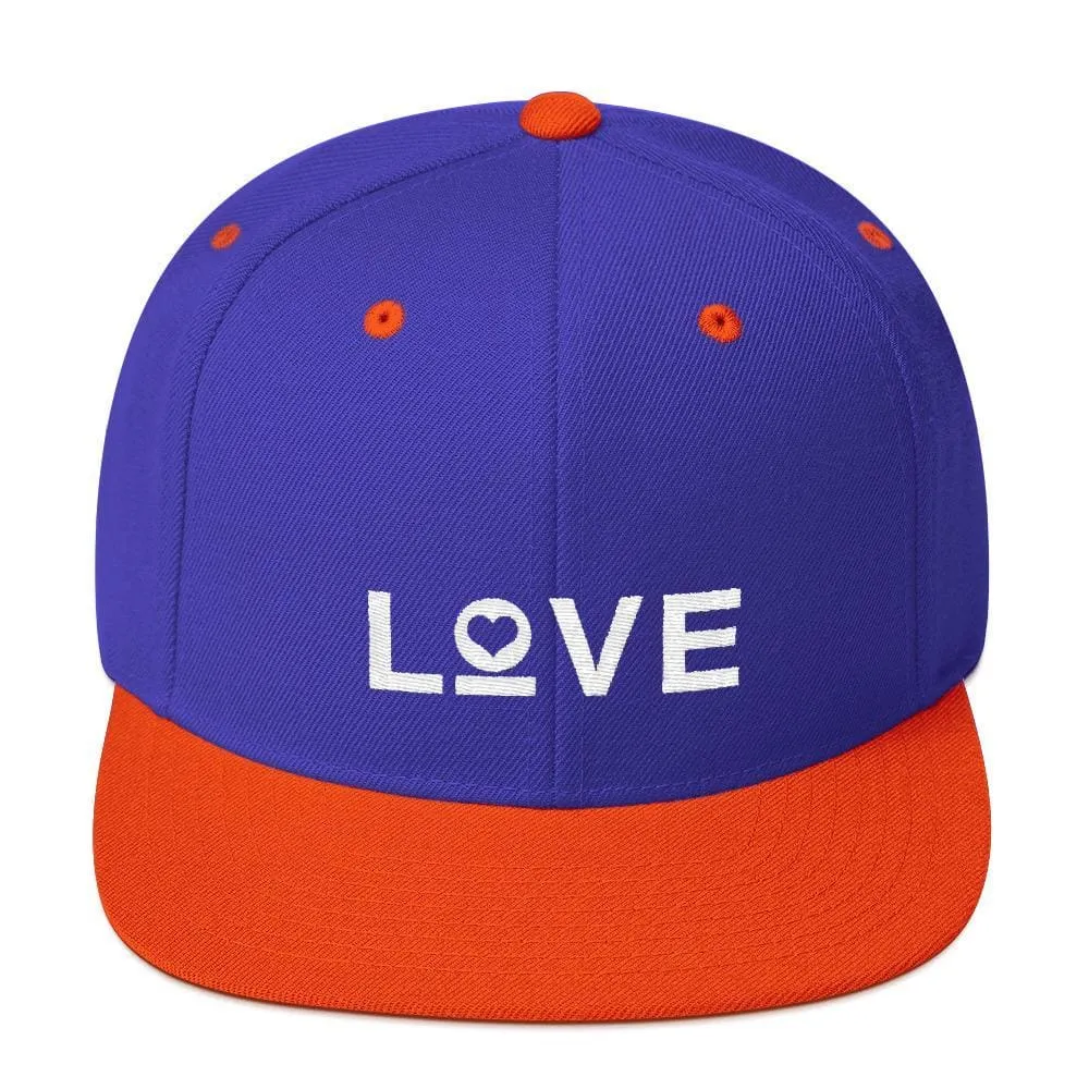 Love Snapback Hat with Flat Brim