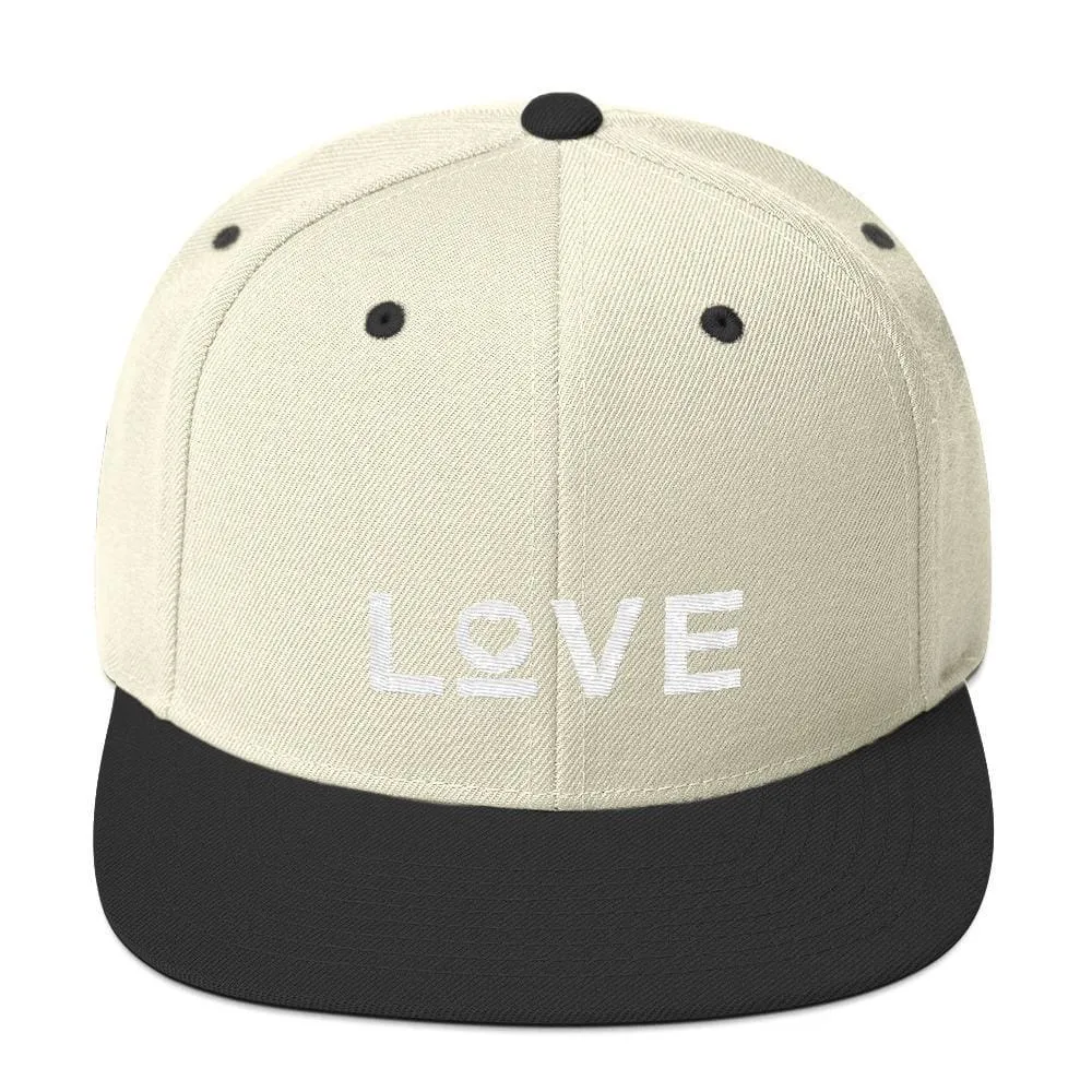 Love Snapback Hat with Flat Brim