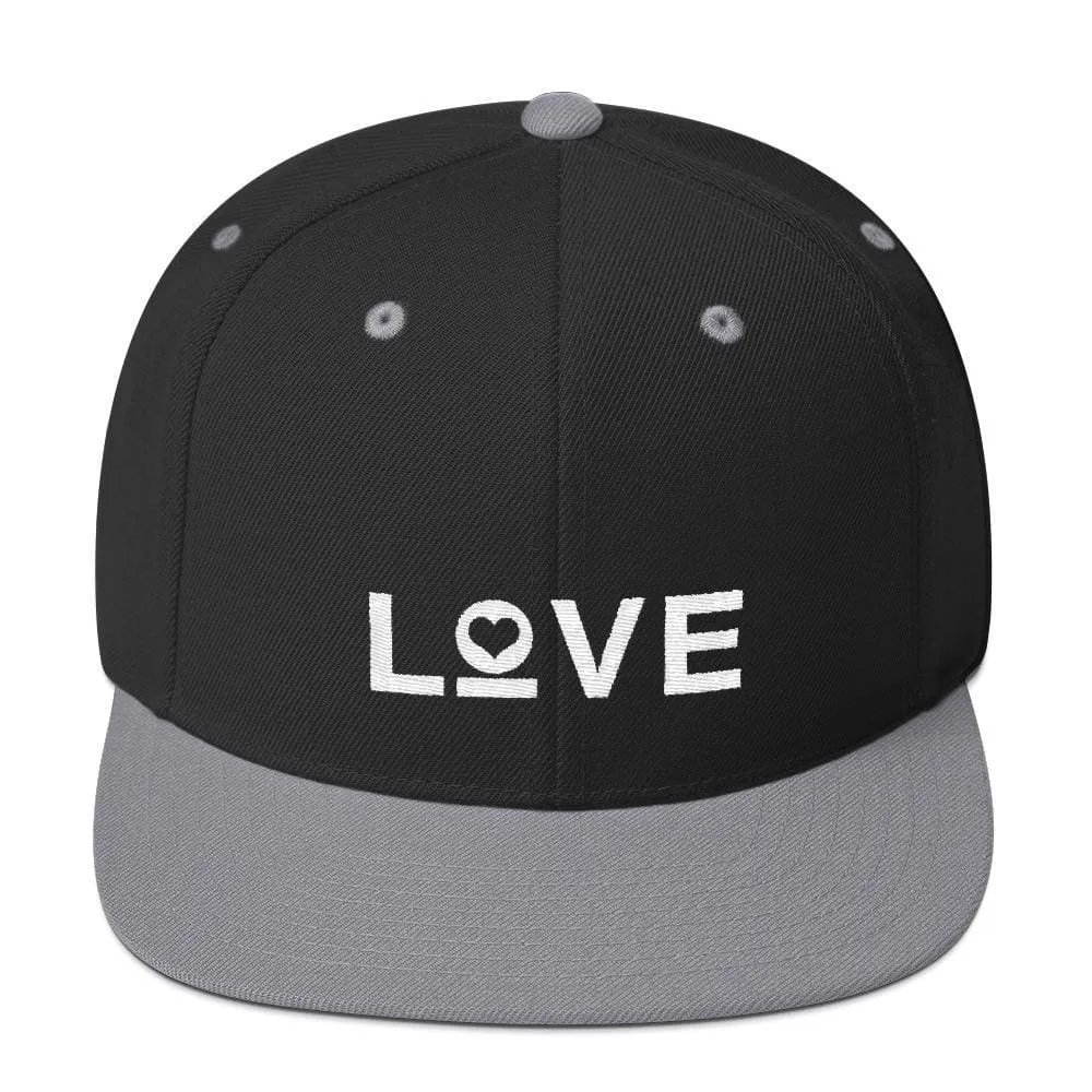 Love Snapback Hat with Flat Brim