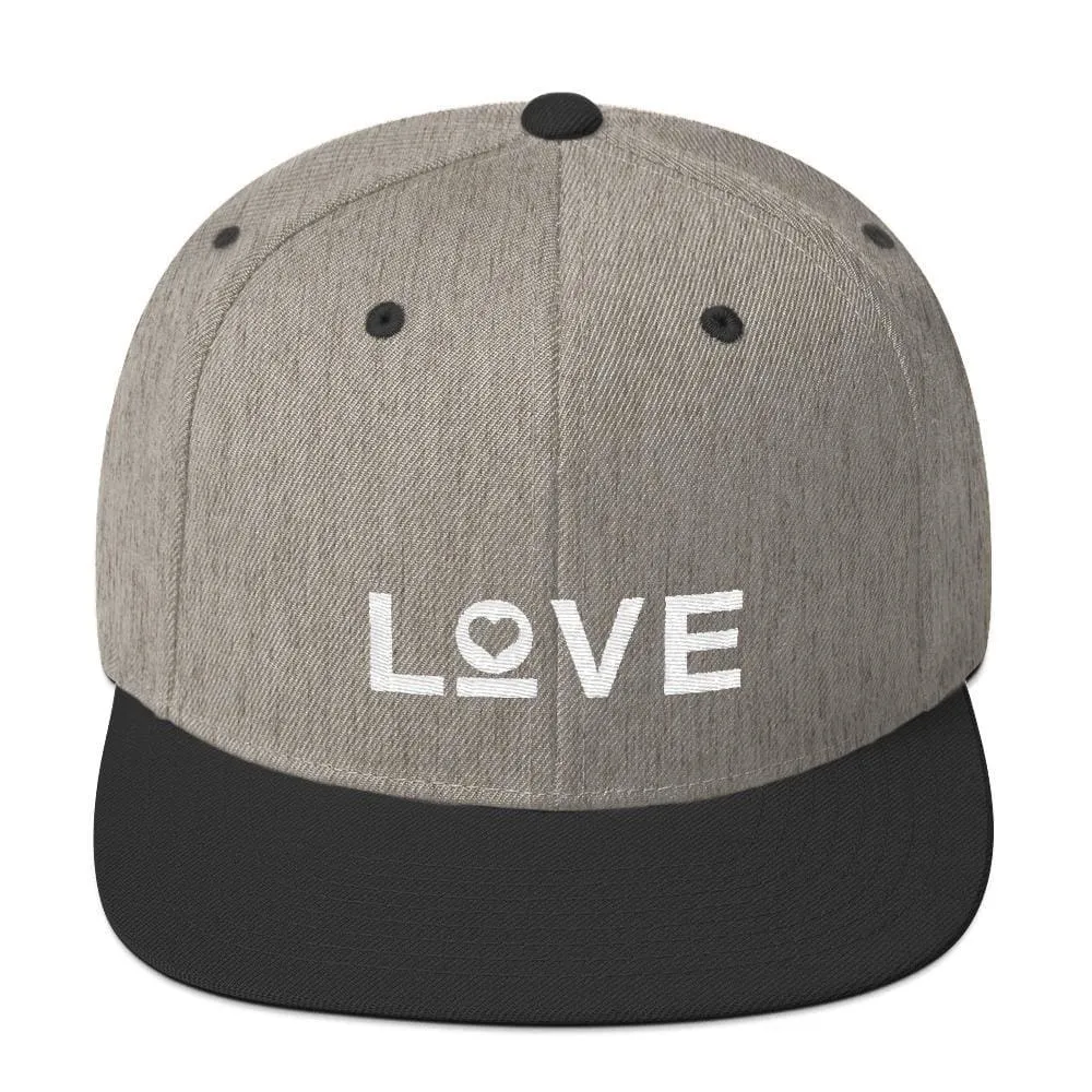 Love Snapback Hat with Flat Brim