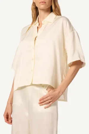 Lucy Relaxed Collared Button Up | Gardenia