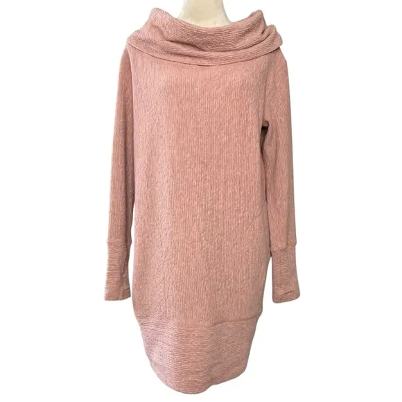 Lululemon Along the Way Cowl Neck Sweater Dress Pink