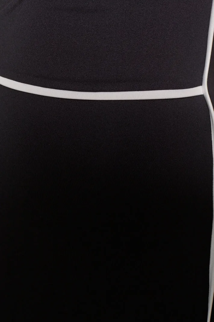 MABEL MAXI DRESS - Black White Lines