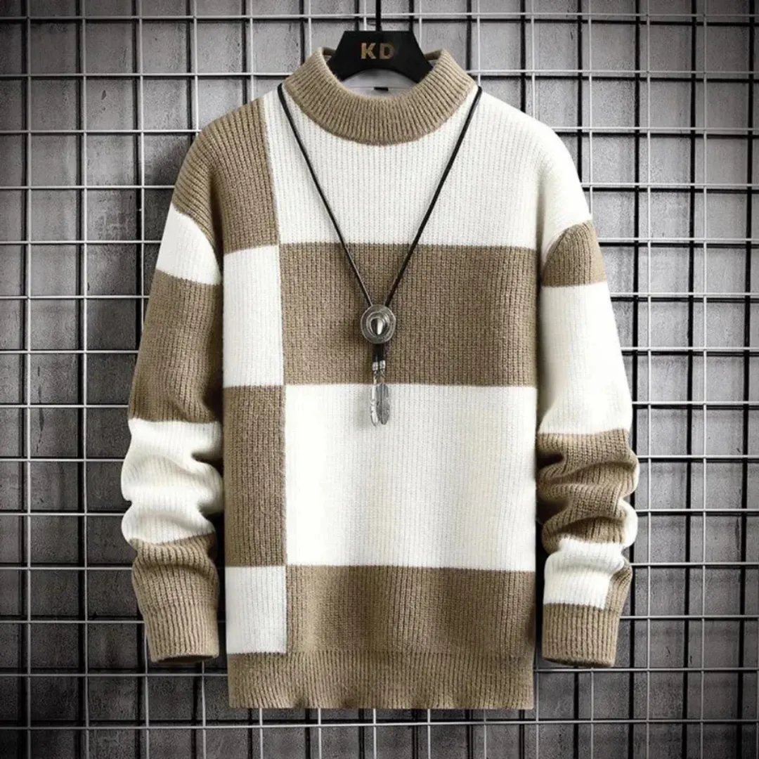 Men's Casual Knitted Warm Sweater | Crew Neck