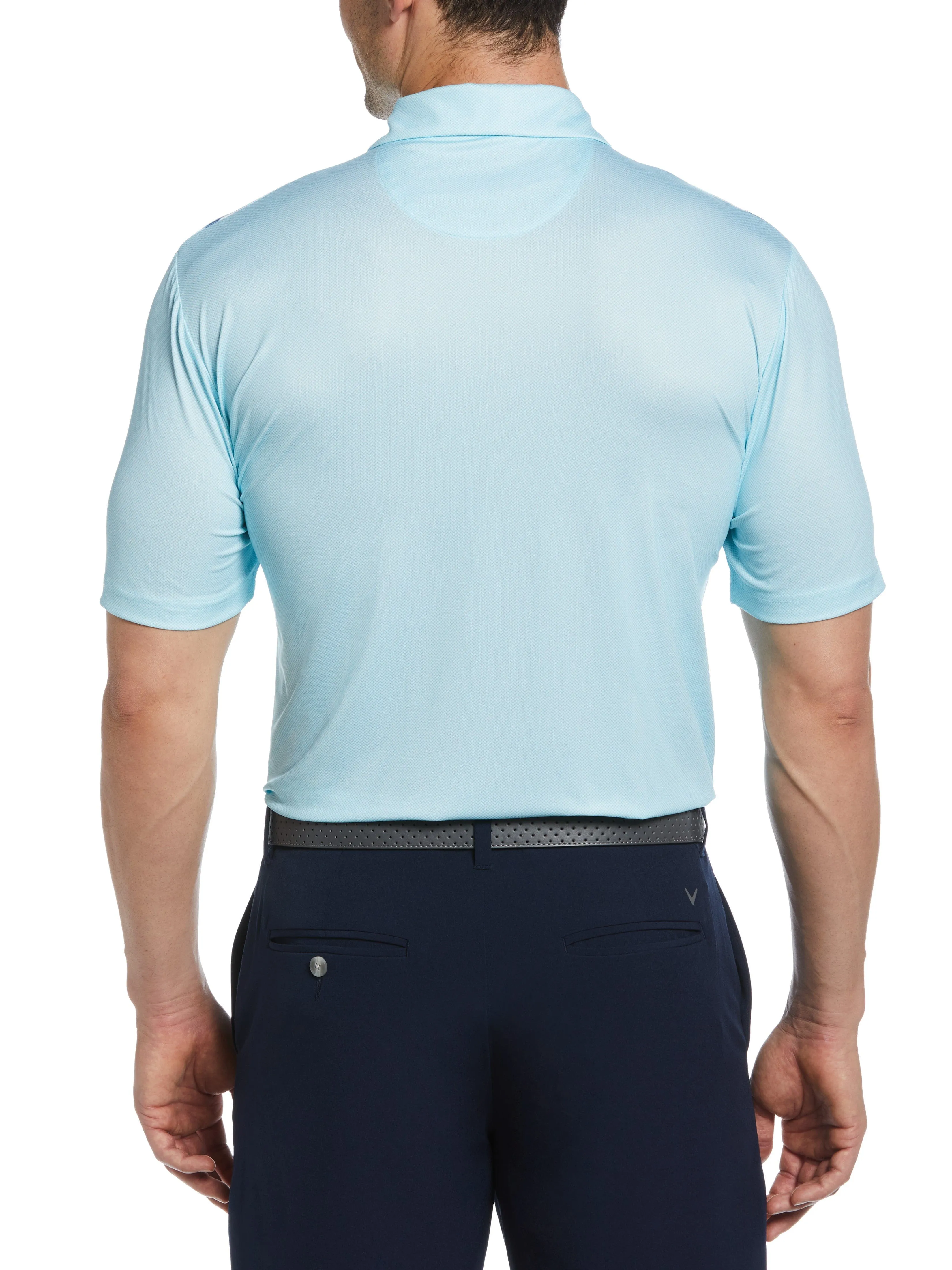 Mens Engineered Resort Chest Stripe Golf Polo