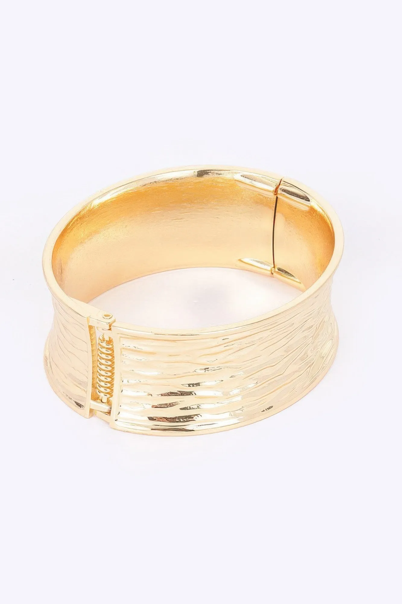 Metal Spring Hinge Cuff Bracelet