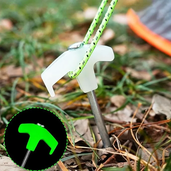 Metal Stake, 9.8-inch Heavy-Duty Luminous Tent Camping pop-up Tent Stake, Spiral Stake, Screw in Tent Stake, Suitable for Camping Tents, shelter Tents, Canopy Tents, Garden Terrace Tents