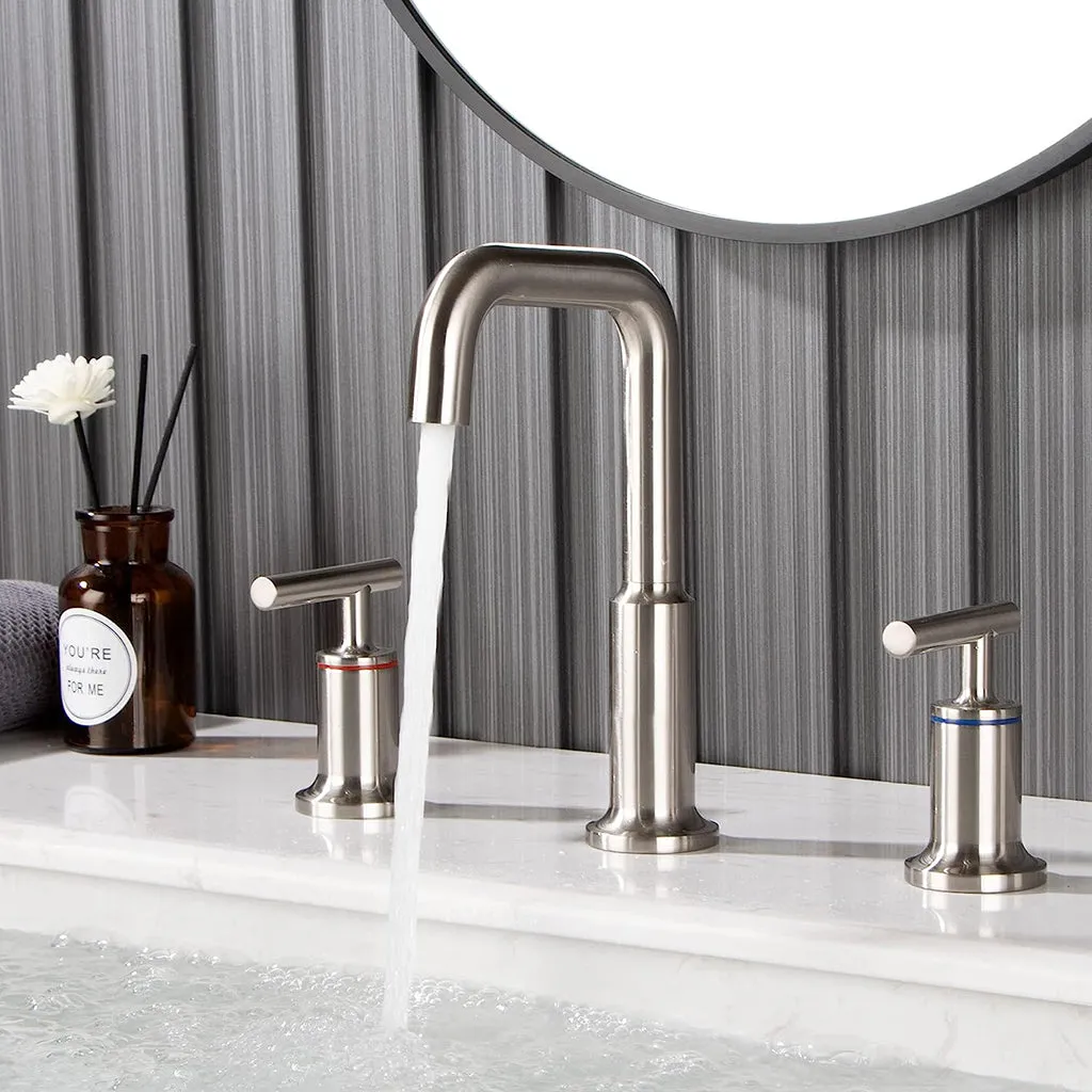 Metro Bathroom Faucet - Widespread - 8" Brass/Brushed Nickel
